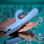 Playboy Pleasure UP AND AWAY - Blue 26.7 cm USB Rechargeable Rabbit Vibrator - Image 3