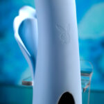 Playboy Pleasure IN BLOOM - Blue 23.5 cm USB Rechargeable Thrusting Tapping & Heating Dual Vibrator - Image 5