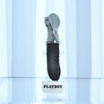 Playboy Pleasure BON VOYAGE - Black/Chrome 18.7 cm USB-C Rechargeable Tapping Vibrator - Image 2