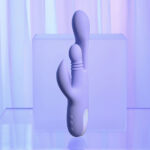 Playboy Pleasure NUBBIN RUBBIN - Purple 24.1 cm USB Rechargeable Thrusting Rabbit Vibrator - Image 2