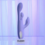 Playboy Pleasure NUBBIN RUBBIN - Purple 24.1 cm USB Rechargeable Thrusting Rabbit Vibrator - Image 6
