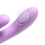 Fantasy For Her intiMotion Flutter Pro - Purple 20.6 cm USB Rechargeable Rabbit Vibrator with Pulsating Tip - Image 3