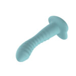 Passion Play Liquid Silicone Ridged Dildo - Blue - Blue 18 cm Dildo - Image 3