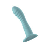 Passion Play Liquid Silicone Ridged Dildo - Blue - Blue 18 cm Dildo - Image 4
