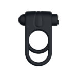 Passion Play Silicone Vibrating Dual Cockring - Black USB Rechargeable Cock & Balls Ring - Image 2