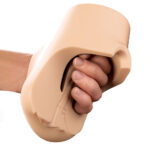 PDX Plus Double Pounder Vibrating Squeeze Stroker - Flesh - Flesh USB Rechargeable Vibrating Vagina Stroker - Image 2