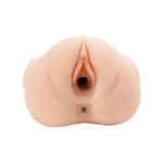 PDX Plus Double Pounder Vibrating Squeeze Stroker - Flesh - Flesh USB Rechargeable Vibrating Vagina Stroker - Image 5