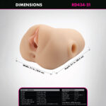 PDX Plus Double Pounder Vibrating Squeeze Stroker - Flesh - Flesh USB Rechargeable Vibrating Vagina Stroker - Image 8