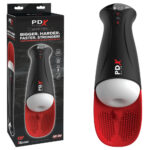 PDX Elite Fap-O-Matic Pro XL - White/Red - White USB Rechargeable Auto Stroker