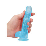 REALROCK 6'' Realistic Dildo With Balls - Blue 15.2 cm Dong - Image 2