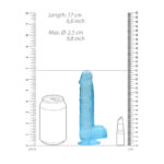 REALROCK 6'' Realistic Dildo With Balls - Blue 15.2 cm Dong - Image 6
