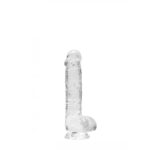 REALROCK 6'' Realistic Dildo With Balls - Clear 15.2 cm Dong - Image 2