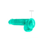 REALROCK 6'' Realistic Dildo With Balls - Turquoise 15.2 cm Dong - Image 5