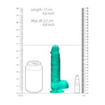 REALROCK 6'' Realistic Dildo With Balls - Turquoise 15.2 cm Dong - Image 6