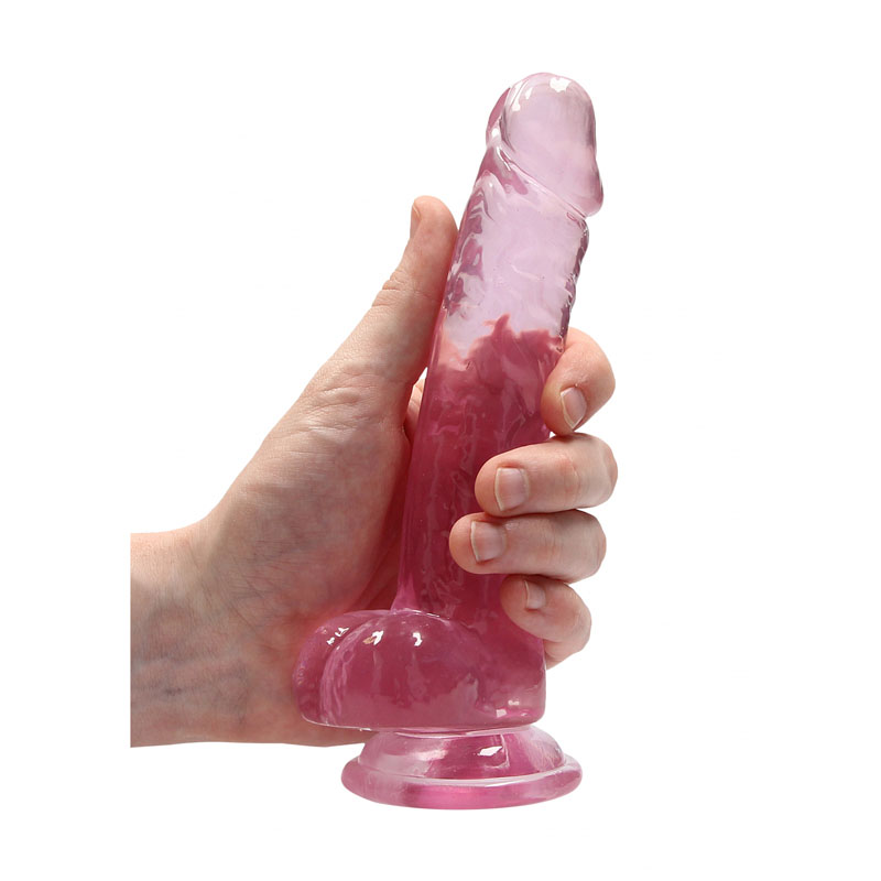 REALROCK 7'' Realistic Dildo With Balls - Pink 17.8 cm Dong - Image 4
