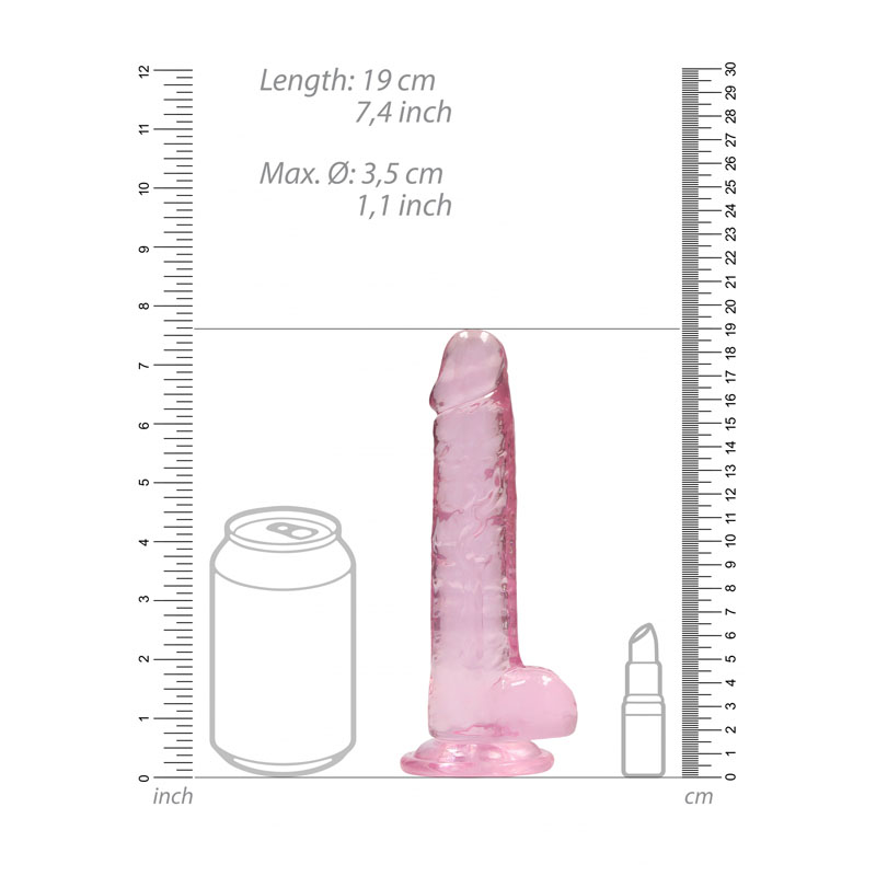 REALROCK 7'' Realistic Dildo With Balls - Pink 17.8 cm Dong - Image 8