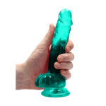 REALROCK 7'' Realistic Dildo With Balls - Turquoise 17.8 cm Dong - Image 2