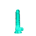 REALROCK 7'' Realistic Dildo With Balls - Turquoise 17.8 cm Dong - Image 3