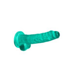 REALROCK 7'' Realistic Dildo With Balls - Turquoise 17.8 cm Dong - Image 4