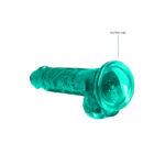 REALROCK 7'' Realistic Dildo With Balls - Turquoise 17.8 cm Dong - Image 5