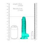 REALROCK 7'' Realistic Dildo With Balls - Turquoise 17.8 cm Dong - Image 6