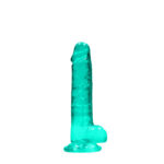 REALROCK 7'' Realistic Dildo With Balls - Turquoise 17.8 cm Dong - Image 7