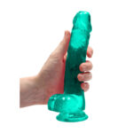 REALROCK 8'' Realistic Dildo With Balls - Turquoise 20.3 cm Dong - Image 2