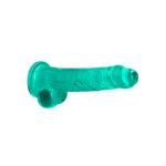 REALROCK 8'' Realistic Dildo With Balls - Turquoise 20.3 cm Dong - Image 4