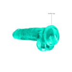 REALROCK 8'' Realistic Dildo With Balls - Turquoise 20.3 cm Dong - Image 5