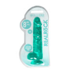REALROCK 8'' Realistic Dildo With Balls - Turquoise 20.3 cm Dong - Image 8