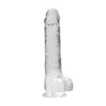 RealRock 9'' Realistic Dildo With Balls - Clear 22.9 cm Dong - Image 6