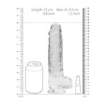 RealRock 9'' Realistic Dildo With Balls - Clear 22.9 cm Dong - Image 8
