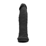 REALROCK 6'' Realistic Penis Sleeve - Black - Black 15.2 cm Penis Extension Sleeve - Image 4