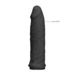REALROCK 6'' Realistic Penis Sleeve - Black - Black 15.2 cm Penis Extension Sleeve - Image 7