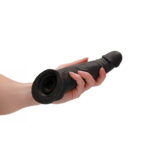 REALROCK 8'' Realistic Penis Extender with Rings - Black - Black 20.3 cm Penis Extension Sleeve - Image 2