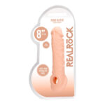 REALROCK 8'' Realistic Penis Extender with Rings - Flesh 20.3 cm Penis Extension Sleeve - Image 8