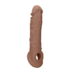 REALROCK 8'' Realistic Penis Extender with Rings - Tan - Tan 20.3 cm Penis Extension Sleeve - Image 3