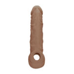 REALROCK 8'' Realistic Penis Extender with Rings - Tan - Tan 20.3 cm Penis Extension Sleeve - Image 4