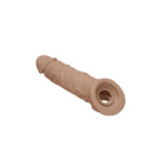 REALROCK 8'' Realistic Penis Extender with Rings - Tan - Tan 20.3 cm Penis Extension Sleeve - Image 5