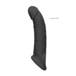 REALROCK 9'' Realistic Penis Extender with Rings - Black - Black 22.9 cm Penis Extension Sleeve - Image 7