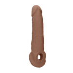 REALROCK 9'' Realistic Penis Extender with Rings - Tan - Tan 22.9 cm Penis Extension Sleeve - Image 3
