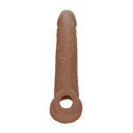 REALROCK 9'' Realistic Penis Extender with Rings - Tan - Tan 22.9 cm Penis Extension Sleeve - Image 4