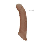 REALROCK 9'' Realistic Penis Extender with Rings - Tan - Tan 22.9 cm Penis Extension Sleeve - Image 7