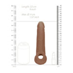 REALROCK 9'' Realistic Penis Extender with Rings - Tan - Tan 22.9 cm Penis Extension Sleeve - Image 8