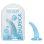 REALROCK Non Realistic Dildo With Suction Cup - 11.5 cm - Blue - Blue 11.5 cm Curved Pegging Dong