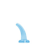 REALROCK Non Realistic Dildo With Suction Cup - 11.5 cm - Blue - Blue 11.5 cm Curved Pegging Dong - Image 3