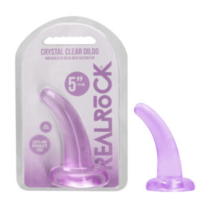 REALROCK Non Realistic Dildo With Suction Cup - 11.5 cm - Purple 11.5 cm Curved Pegging Dong