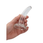 REALROCK Non Realistic Dildo With Suction Cup - 11.5 cm - Clear 11.5 cm Curved Pegging Dong - Image 2