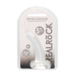 REALROCK Non Realistic Dildo With Suction Cup - 11.5 cm - Clear 11.5 cm Curved Pegging Dong - Image 6