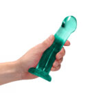 REALROCK Non Realistic Dildo With Suction Cup - 17 cm - Turquoise - Turquoise 17 cm Dong - Image 2